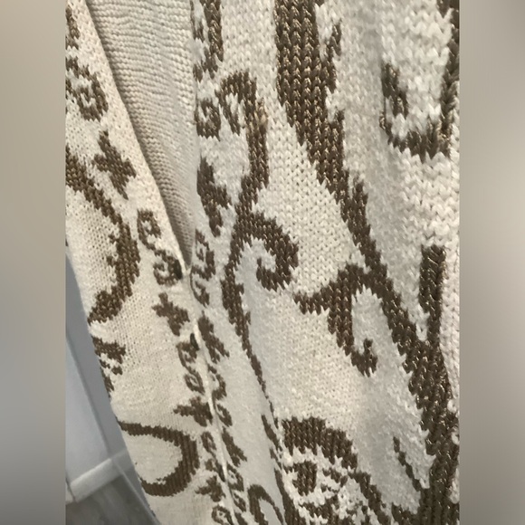 Express Tricot British Crown Woman’s Sweater Vest Ivory Beige Sz Large - Picture 8 of 13